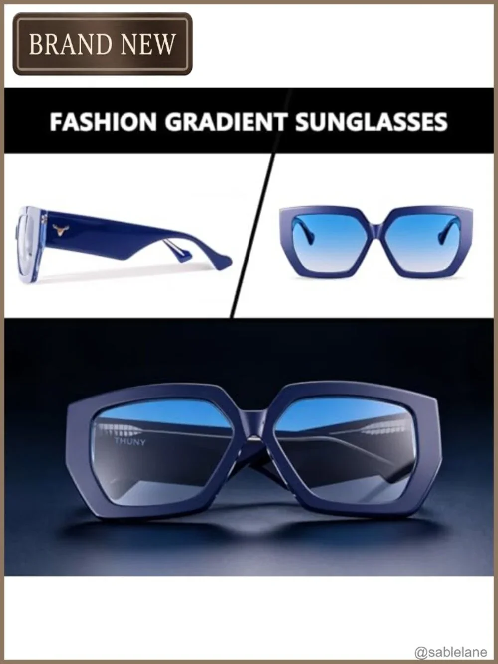 Oversized Polarized Square Sunglasses for Women UV400 Acetate